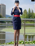 SIW Siwen Media 051 China Eastern Airlines uniform, cap, scarf, skirt, four pieces set - Siqi(10)